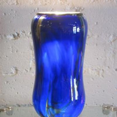 Midian Cobalt Gourd Vase Wi